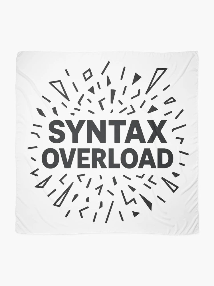 Thumbnail 2 of 3, Scarf, Syntax Overload – Exploding Code Graphic With Bold Text designed and sold by techy-rrr.