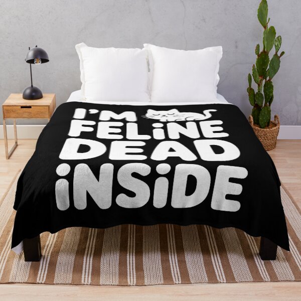 Item preview, I'm Feline Dead Inside! Funny Cat Pun designed and sold by PMCreative.