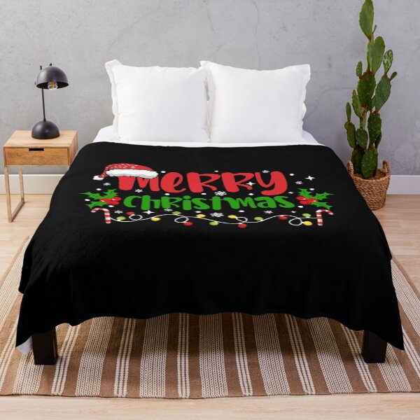 Item preview, Merry Christmas Festive Typography – Holiday Lights & Santa Hat Design designed and sold by MoDesignInk48.