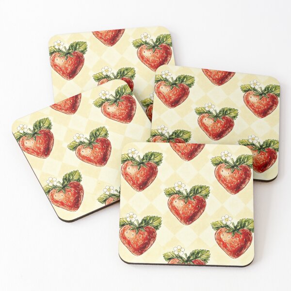 Item preview, Vintage Heart Shaped Strawberries Pattern | Cottagecore Aesthetic designed and sold by Hen-C-Art.