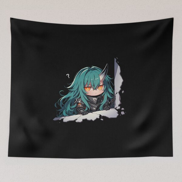 Item preview, Prelude Dawn Hoshiguma Peeking Through Wall Arknights Game Girl Kawaii designed and sold by TorbenKuhano.
