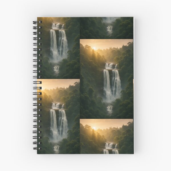 Item preview, Sunrise over Misty Waterfalls – Sri Lanka Tropical Nature Art designed and sold by Ceylon Luxe Collections.