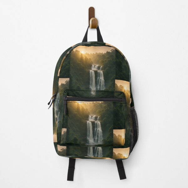 Item preview, Sunrise over Misty Waterfalls – Sri Lanka Tropical Nature Art designed and sold by Ceylon Luxe Collections.