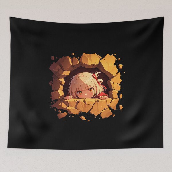 Item preview, Chisato Nishikigi Peeking Cute Girl Lycoris Recoil Anime designed and sold by TorbenKuhano.