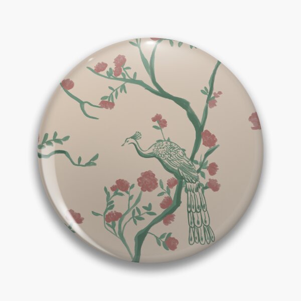 Item preview, Green Chinoiserie Toile Pattern – Vintage Bird & Floral Holiday Wallpaper Print | Christmas Botanical Art Repeat designed and sold by Jenn X Studio.