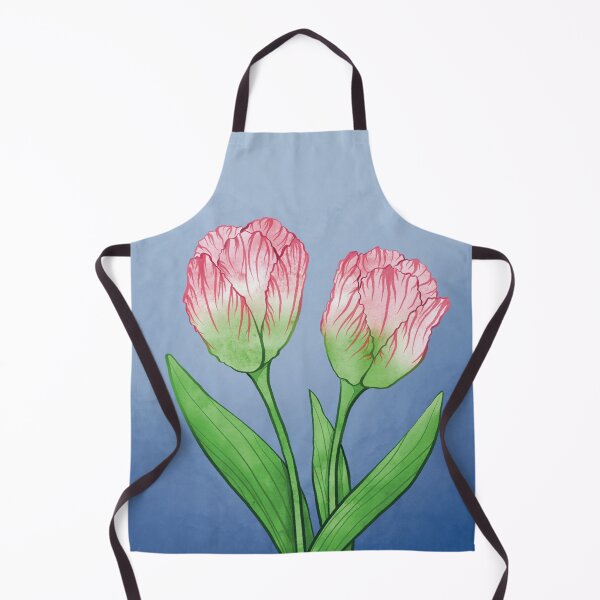 Aperçu de l'œuvre Illustration Florale Tulipes Roses et Vertes créée et vendue par Mel-Mas-Stoband.