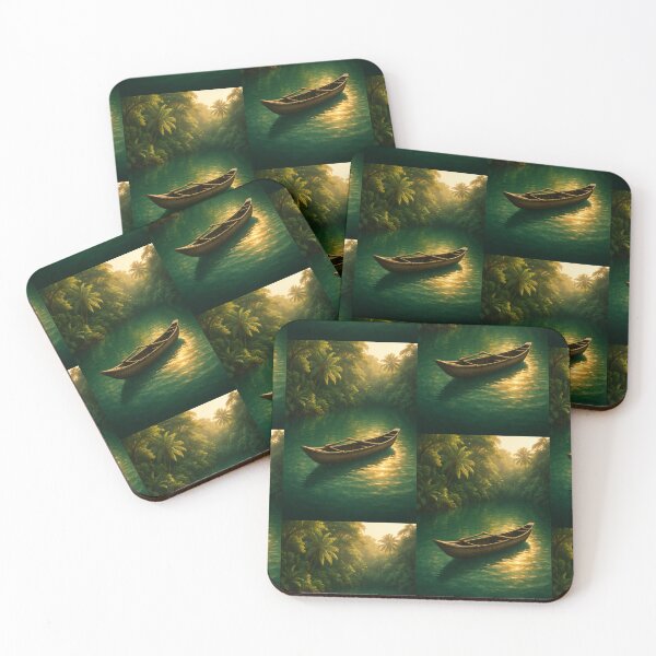 Item preview, Tropical Lagoon with Canoe – Sri Lanka Nature Art designed and sold by Ceylon Luxe Collections.