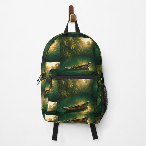 Item preview, Tropical Lagoon with Canoe – Sri Lanka Nature Art designed and sold by Ceylon Luxe Collections.