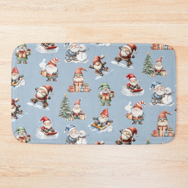 Item preview, Christmas Gnomes on Blue designed and sold by Abizola.