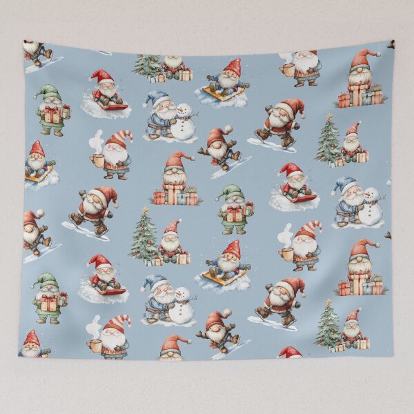 Item preview, Christmas Gnomes on Blue designed and sold by Abizola.