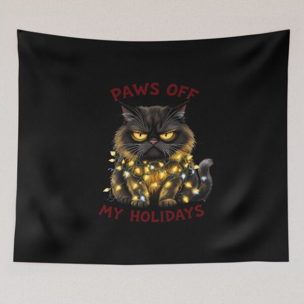 Item preview, Grumpy Christmas Cat – “Paws Off My Holidays” | Premium Angry Christmas Cat Design designed and sold by ColorSplash123.