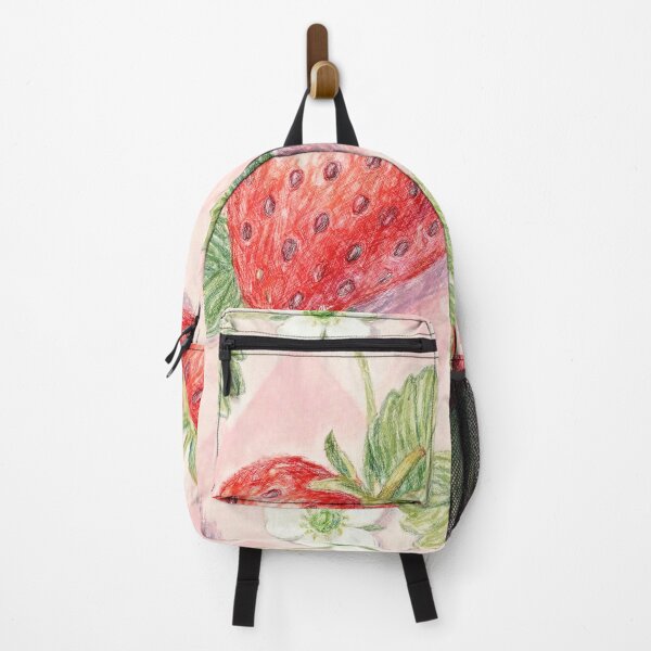 Item preview, Sweet Strawberries on Pink Gingham – Vintage Colored Pencil Pattern designed and sold by Hen-C-Art.