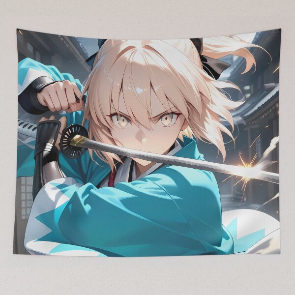 Item preview, Sakura Saber Dynamic Okita Souji Fate Grand Order Spark Battle Samurai Anime Girl Waifu Intensity designed and sold by TorbenKuhano.