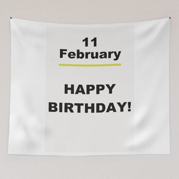 Artikelvorschau, Minimalistisches Design zum Geburtstag – 11. Februar entworfen und verkauft von ariksworld.