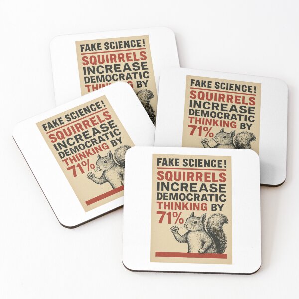 Item preview, Fake Science Report: Rabbits Increase Democratic Thinking by 71% – Vintage Political Poster  designed and sold by LovelyCatGalaxy.