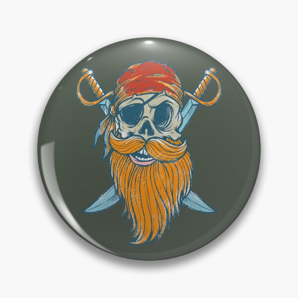 Item preview, Bearded Pirate Skull with Swords - Retro Vintage Buccaneer Art designed and sold by AwesomeBeyondLimits.