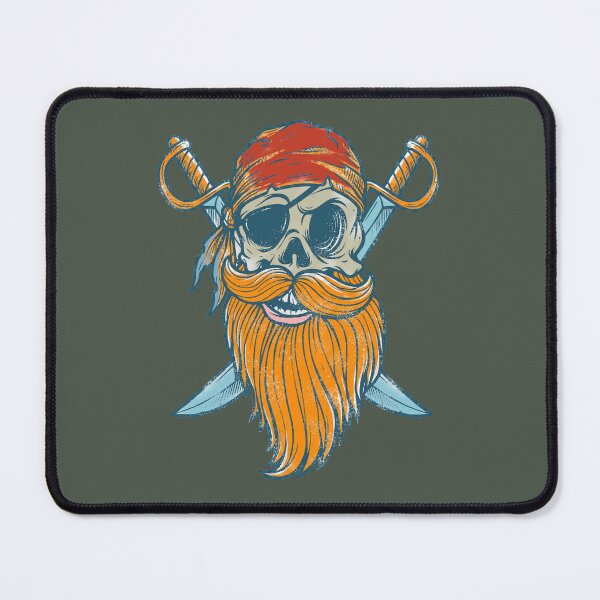 Item preview, Bearded Pirate Skull with Swords - Retro Vintage Buccaneer Art designed and sold by AwesomeBeyondLimits.