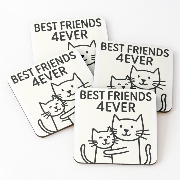 Item preview, Best friends, cartoon stick cats designed and sold by Grimtruths.