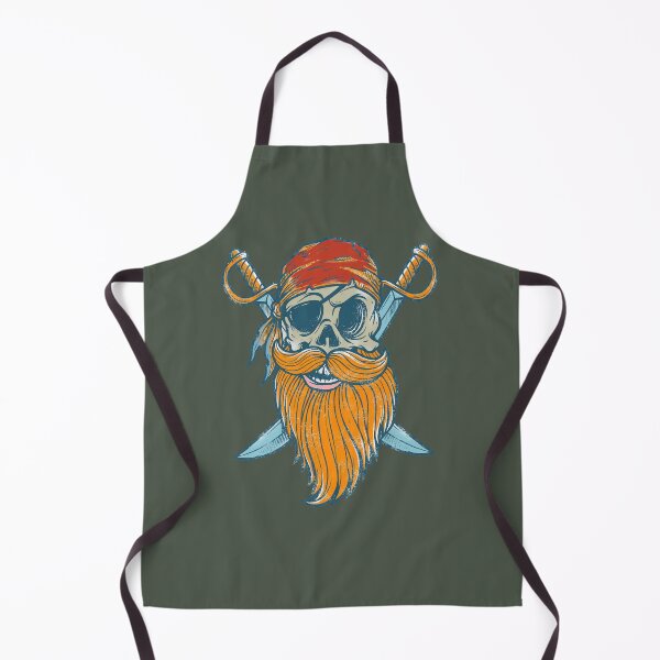 Item preview, Bearded Pirate Skull with Swords - Retro Vintage Buccaneer Art designed and sold by AwesomeBeyondLimits.
