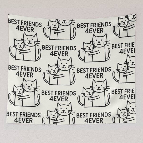 Item preview, Best friends, cartoon stick cats designed and sold by Grimtruths.