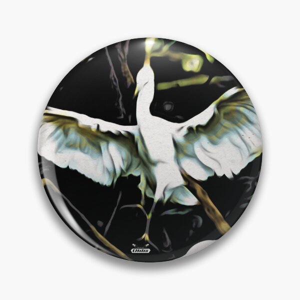 Item preview, White cranes in their nest – Royal elegance in the Moku-Hanga style / Swiss Artwork Photography designed and sold by Raphael Wolf.