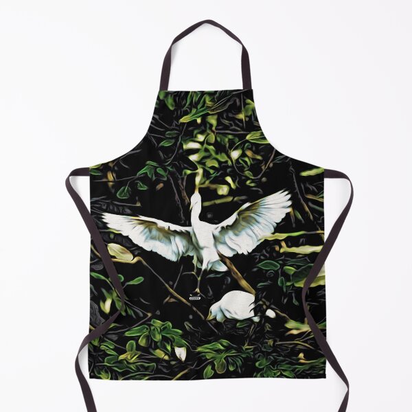 Item preview, White cranes in their nest – Royal elegance in the Moku-Hanga style / Swiss Artwork Photography designed and sold by Raphael Wolf.