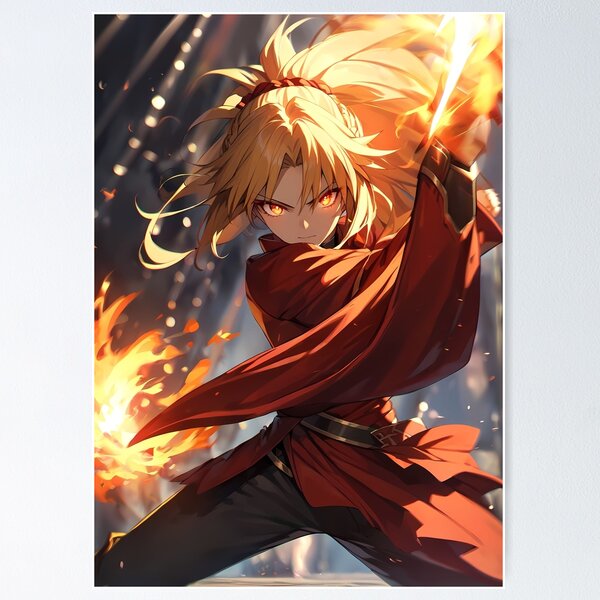Item preview, Blazing Warrior Red Saber Mordred Fate Grand Order Anime Girl Waifu Fury designed and sold by TorbenKuhano.