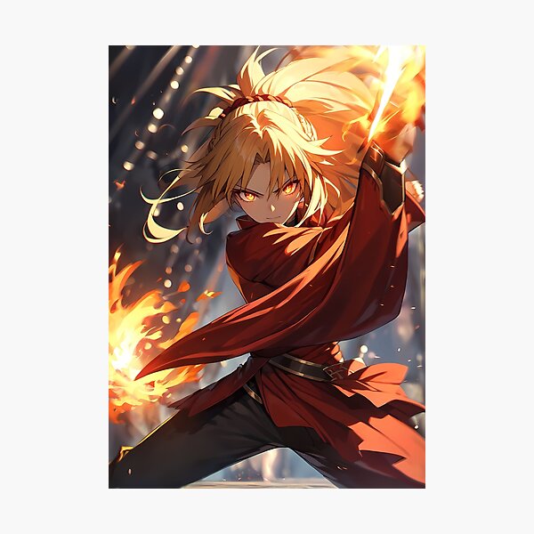 Item preview, Blazing Warrior Red Saber Mordred Fate Grand Order Anime Girl Waifu Fury designed and sold by TorbenKuhano.