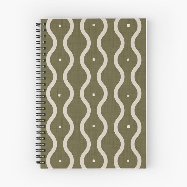 Item preview, Mid Century Wavy Distressed Stripes – Olive & Cream designed and sold by susycosta.
