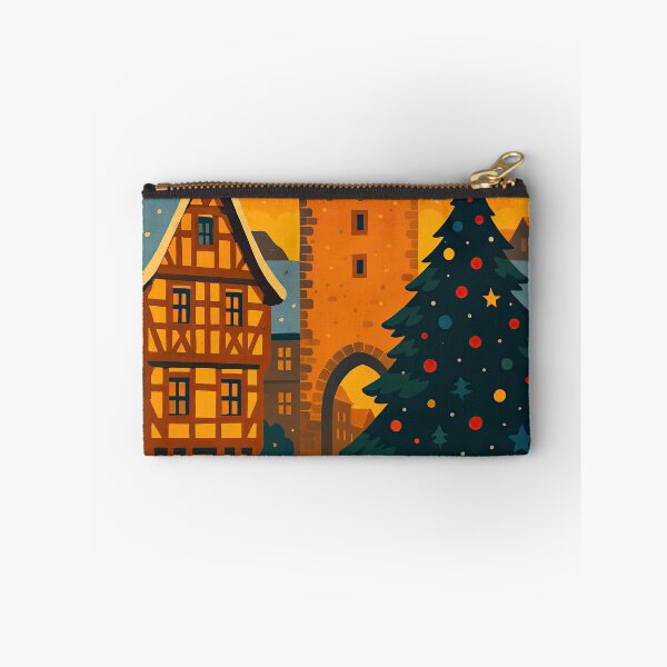 Item preview, Christmas in Germany – German Winter Village Art, Snowy Bavarian Town, Festive Holiday Market, Cozy European Christmas Illustration designed and sold by elgreko.