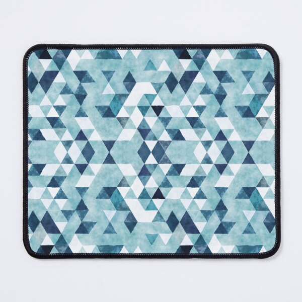 Item preview, Abstract Geometric Watercolor Triangle Pattern in Sea Blue designed and sold by Petra Lang.