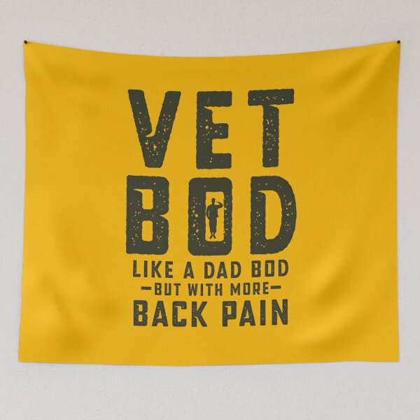 Item preview, Vet Bod, Funny Veteran Dad Bod  designed and sold by DesignDenDo ⭐⭐⭐⭐⭐.