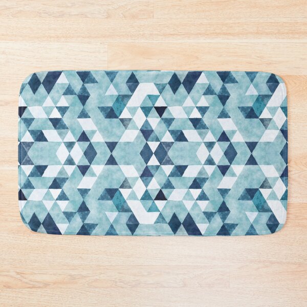Item preview, Abstract Geometric Watercolor Triangle Pattern in Sea Blue designed and sold by Petra Lang.