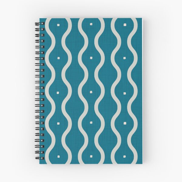 Item preview, Mid Century Wavy Distressed Stripes – Teal Blue & Cream designed and sold by susycosta.