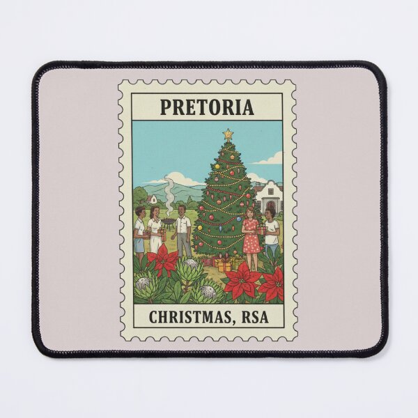 Item preview, Vintage Pretoria South Africa Christmas Stamp Illustration designed and sold by allaboutstamps.