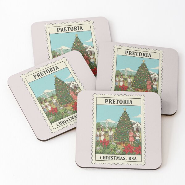 Item preview, Vintage Pretoria South Africa Christmas Stamp Illustration designed and sold by allaboutstamps.