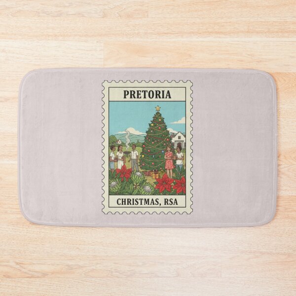 Item preview, Vintage Pretoria South Africa Christmas Stamp Illustration designed and sold by allaboutstamps.