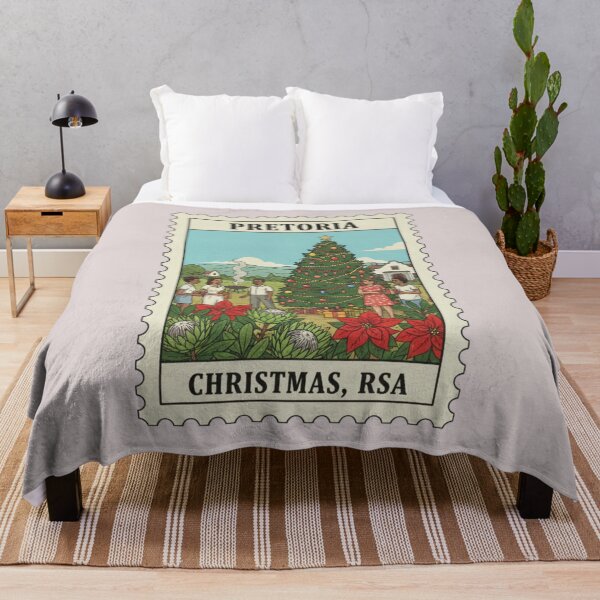 Item preview, Vintage Pretoria South Africa Christmas Stamp Illustration designed and sold by allaboutstamps.