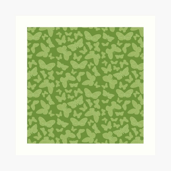 Moth Pattern Green Art Print