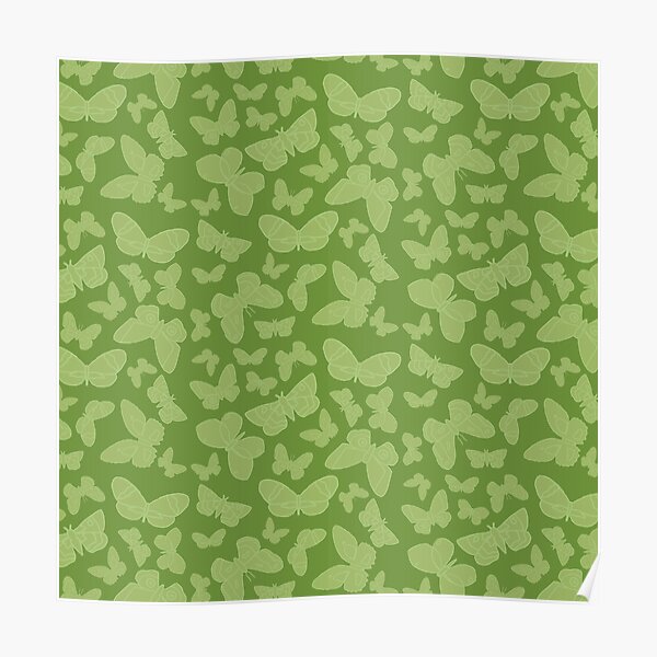Moth Pattern Green Poster