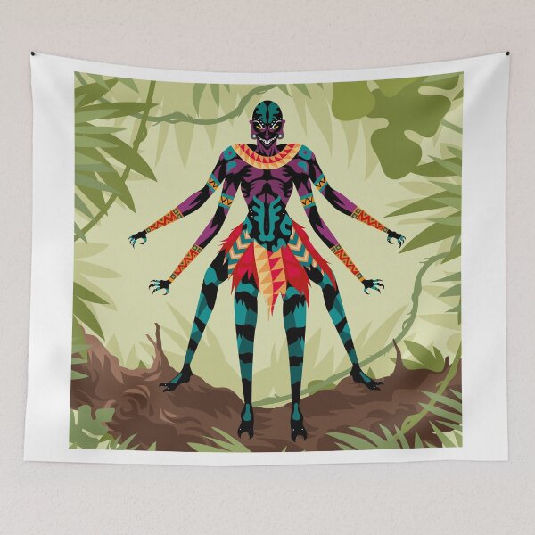 Item preview, anansi african spider deity in the jungle designed and sold by matintheworld ( delcarmat ).