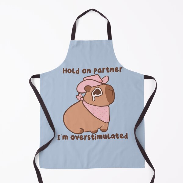 Item preview, Hold On Partner I'm Overstimulated Cowboy Capybara designed and sold by kaybowzie.