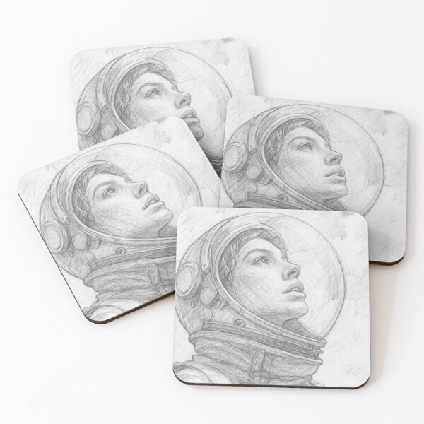 Item preview, Spacewoman Astronaut Pencil Sketch designed and sold by Leon Woods Pencil Art.
