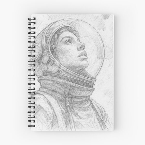 Item preview, Spacewoman Astronaut Pencil Sketch designed and sold by Leon Woods Pencil Art.