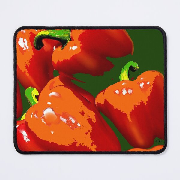 Item preview, Fun Bold Bright - Hot Bell Peppers Print in Red and Green designed and sold by ABG Inspirational Art.