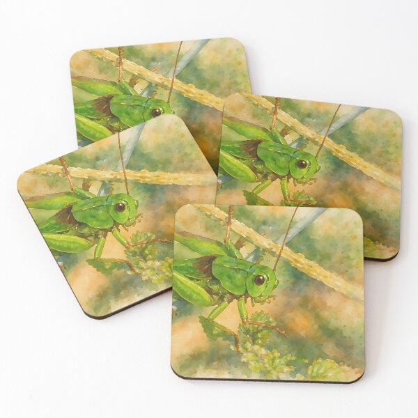 Item preview, Watercolor Art of a Green Grasshopper – Nature Wildlife designed and sold by M.ALK.Watercolor.
