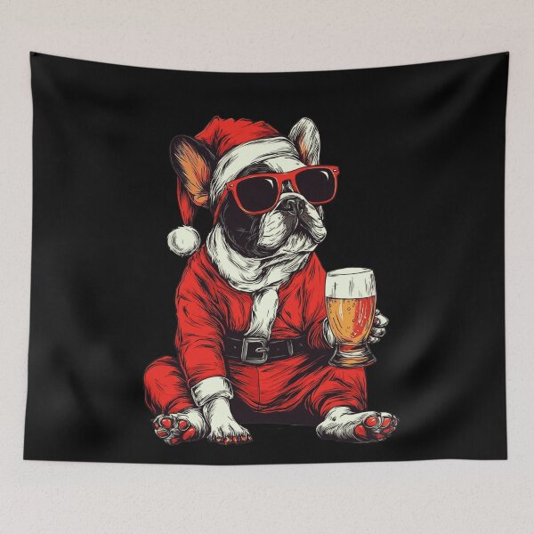 Item preview, Cool French Bulldog Santa Beer Christmas designed and sold by k3rstman1.