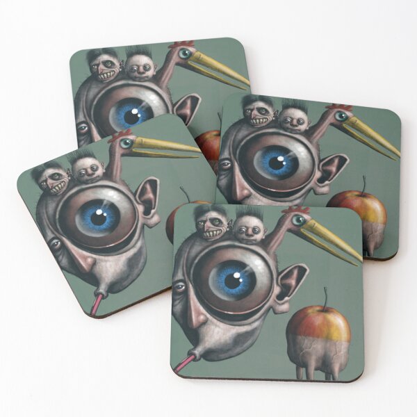 Item preview, "Surreal Big-Eyed Creature with Strange Companions designed and sold by randomslife.