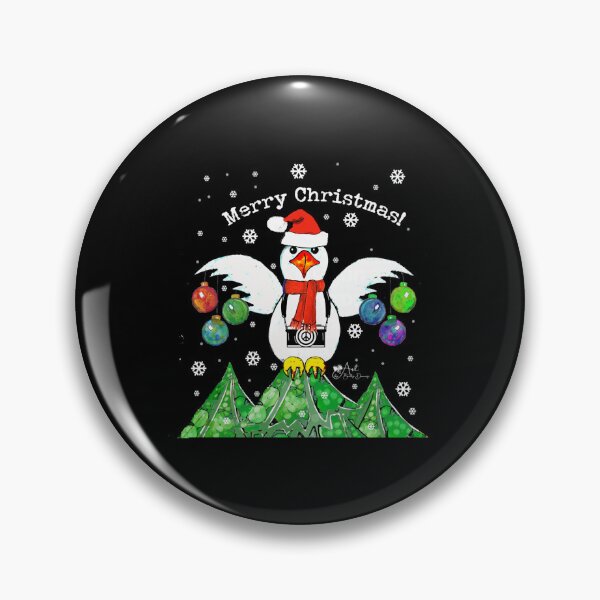 Item preview, Merry Christmas Watercolor Chicken Funny Festive Holiday Illustration designed and sold by clarabersetart.