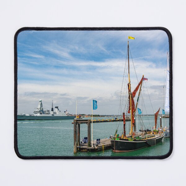 Item preview, Thames Barge 'Alice' with HMS Duncan designed and sold by HazyApplePhoto.